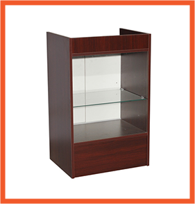 Register Stand with Well & Glass Window Display